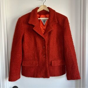 Vintage J Percy Marvin Richard’s Orange Wool Blend Jacket Made In USA, Size 12